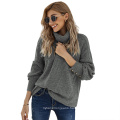 Winter Women′s Oversided High Neck Sweaters Kinitted Pullover Turtleneck Sweater for Women